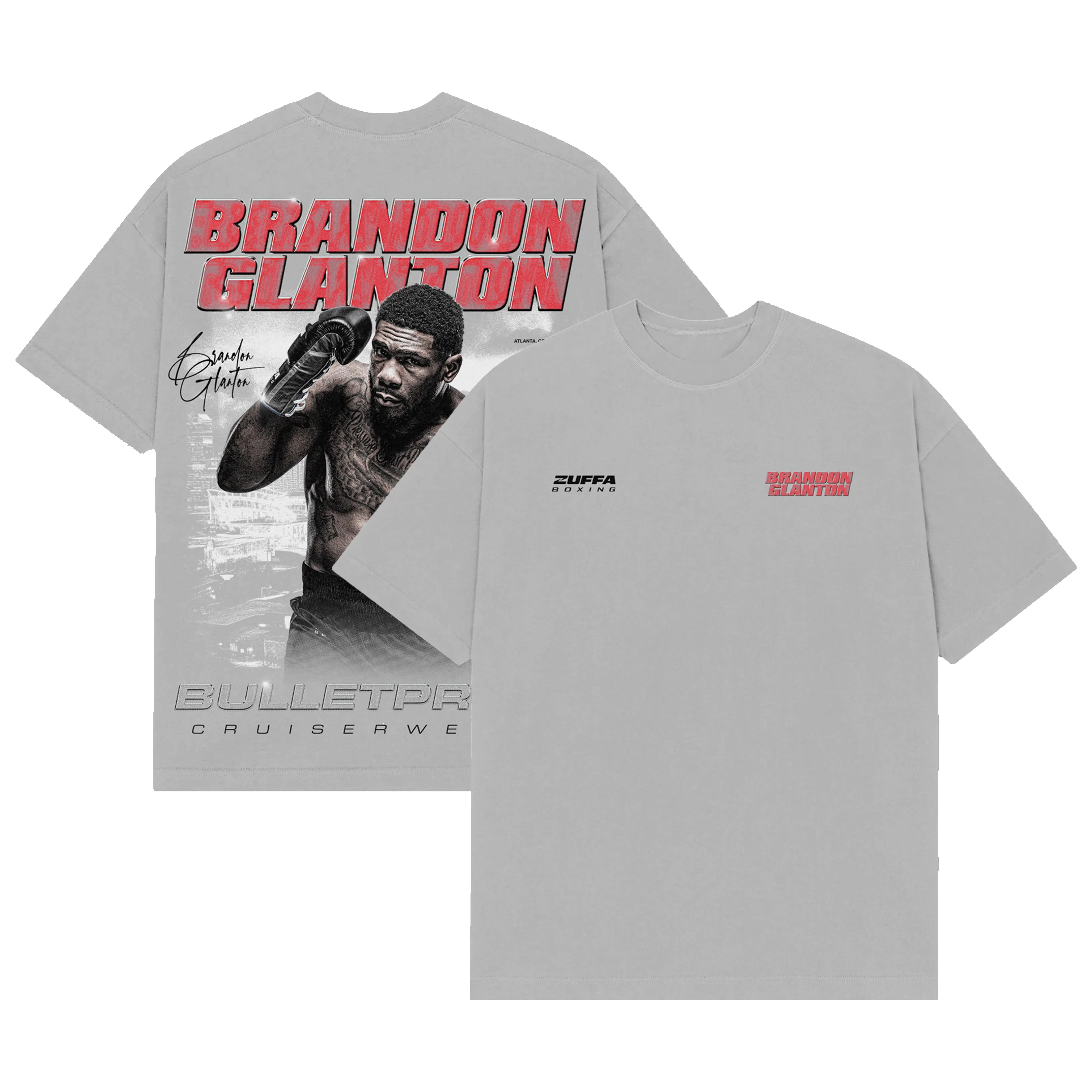 Men's Gray Zuffa Boxing Brandon Glanton T-Shirt sold by UFC