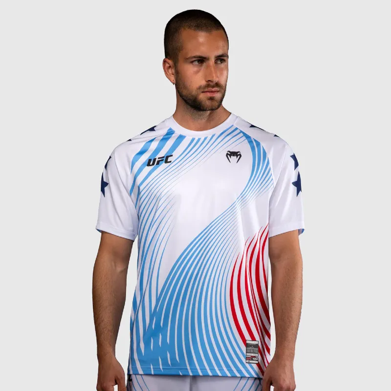 Men's Official UFC Freedom 250 by Venum White Authentic Fight Night Walkout Jersey made by UFC