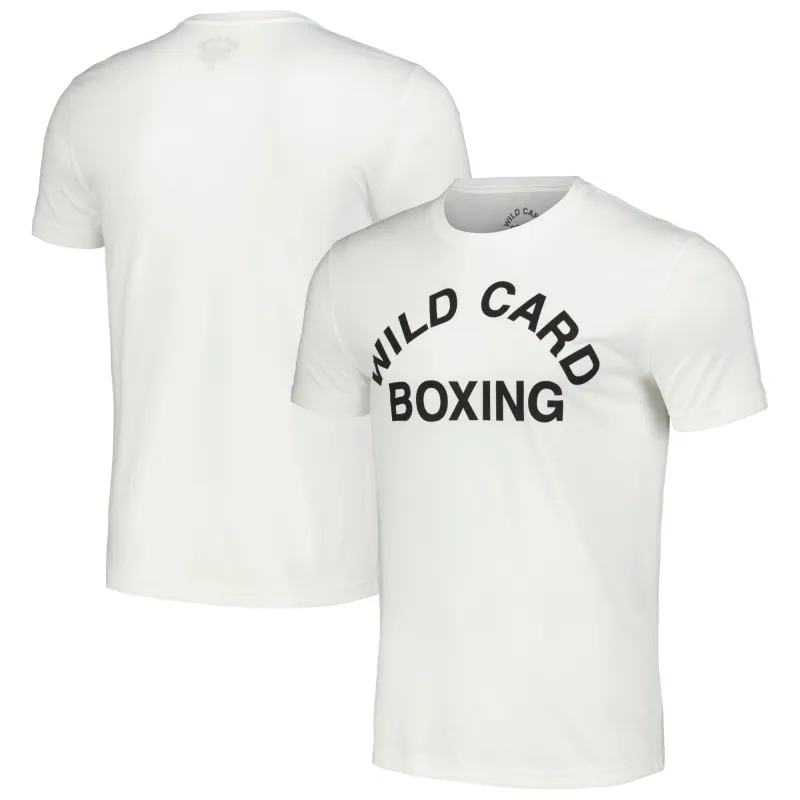 White Wild Card Boxing Old School Logo Tri-Blend T-Shirt made by UFC