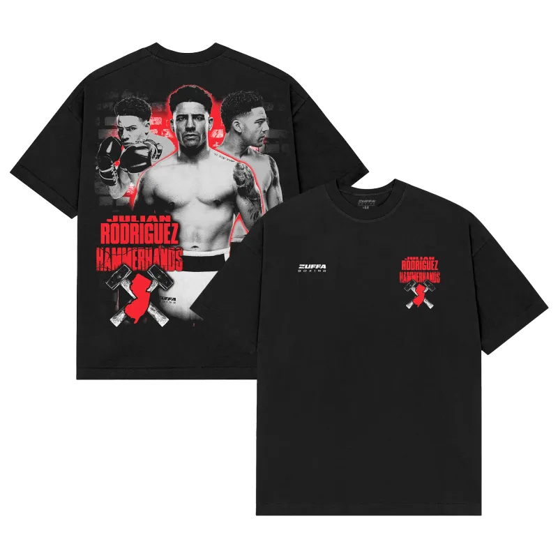 Men's Zuffa Boxing Julian Rodriguez Black Hammer Hands T-Shirt made by UFC
