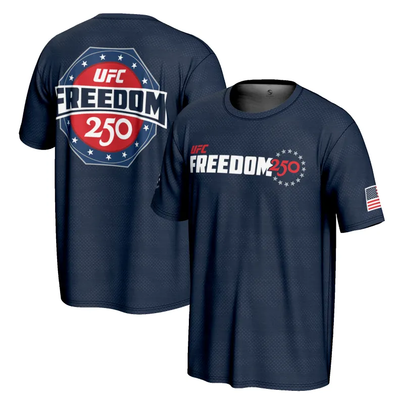 Men's ProSphere Navy UFC Freedom 250 T-Shirt made by UFC
