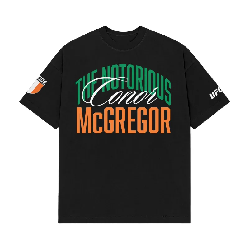 Men's UFC Black Conor McGregor Script T-Shirt made by UFC
