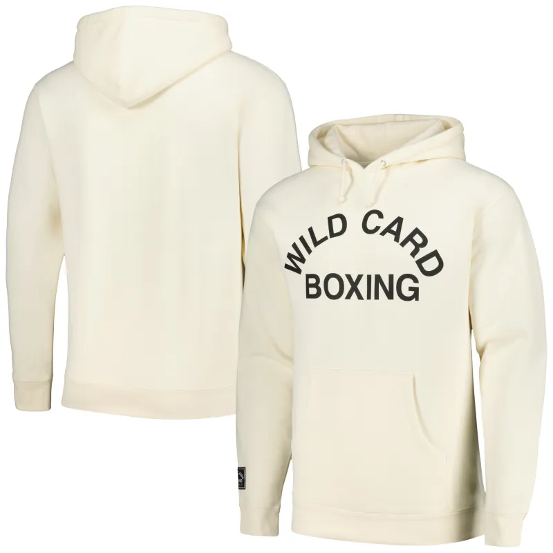 Cream Wild Card Boxing Old School Logo Pullover Hoodie made by UFC