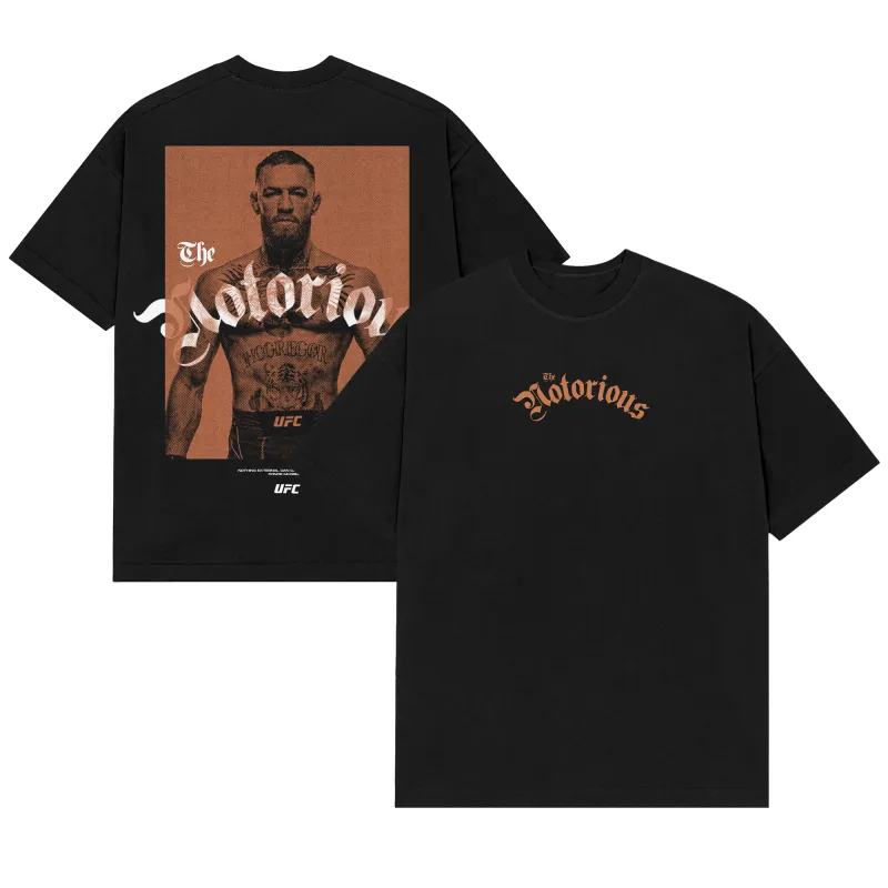 Men's UFC Black Conor McGregor Stamp Profile T-Shirt made by UFC