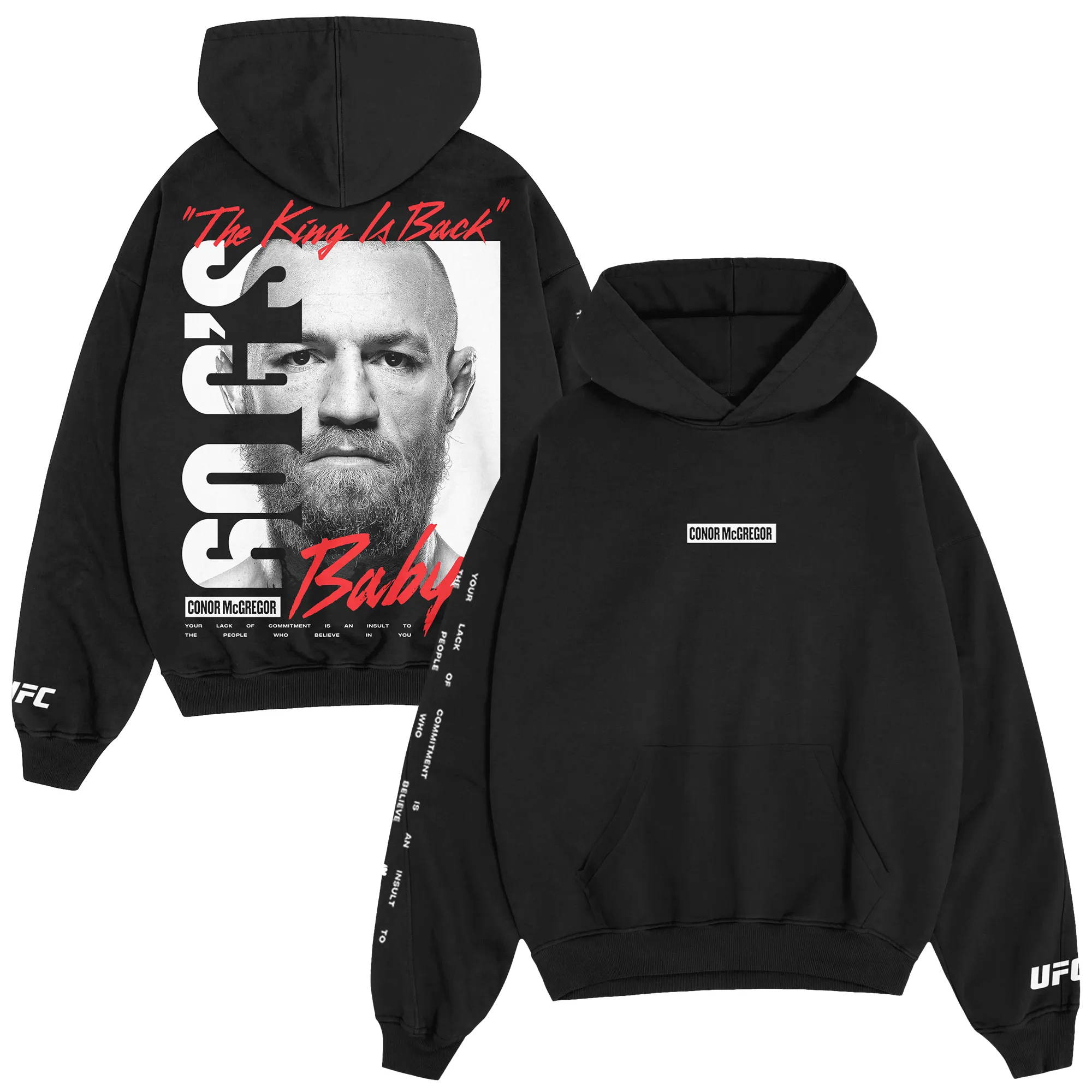 Men's UFC Black Conor McGregor King Billboard Hoodie sold by UFC