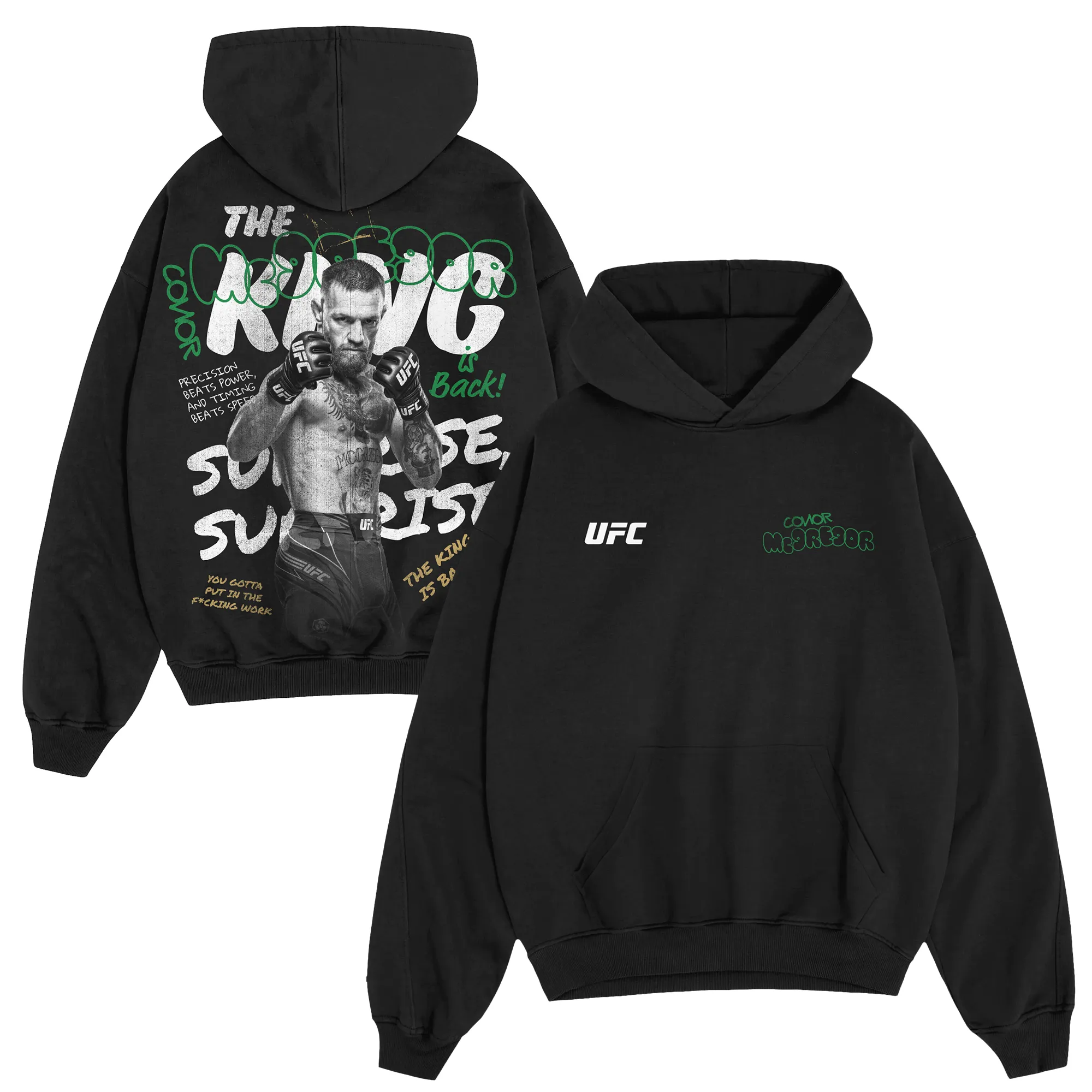 Men's UFC Black Conor McGregor King Hoodie sold by UFC