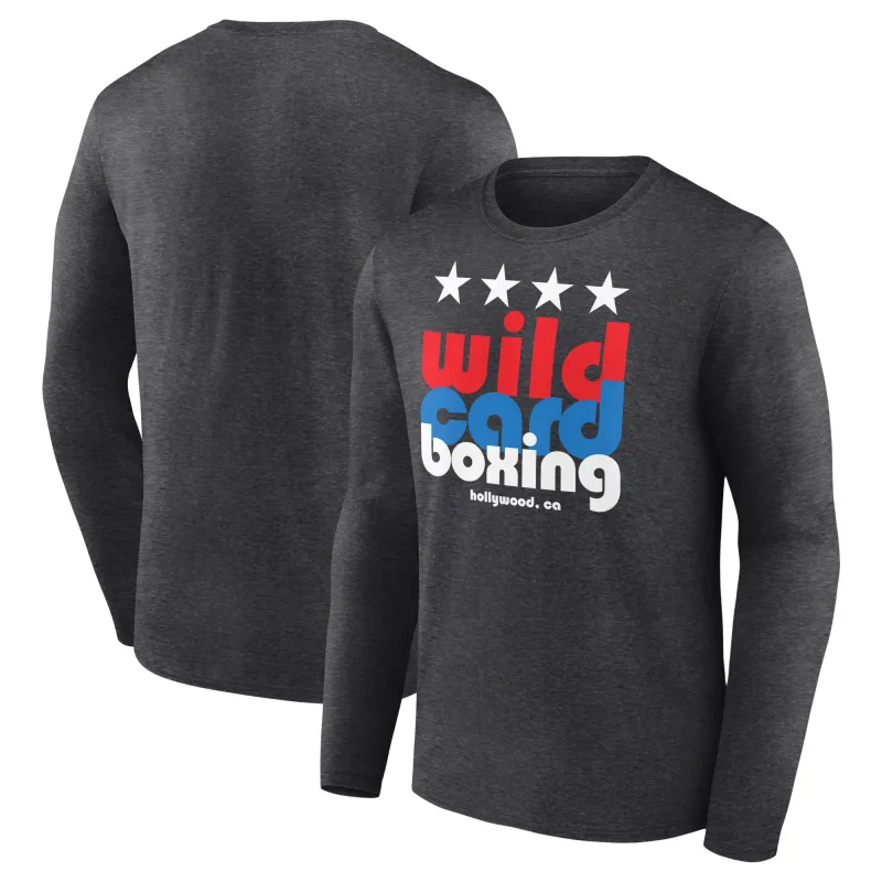 Charcoal Wild Card Boxing Hollywood Long Sleeve T-Shirt made by UFC