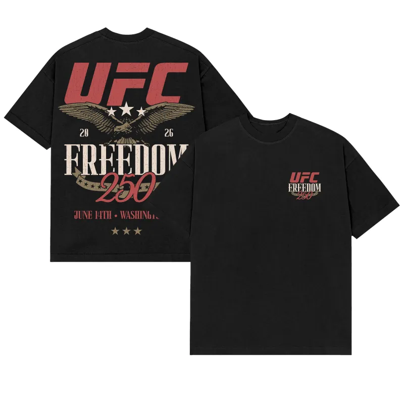 Men's Black UFC Freedom 250 Stars T-Shirt made by UFC