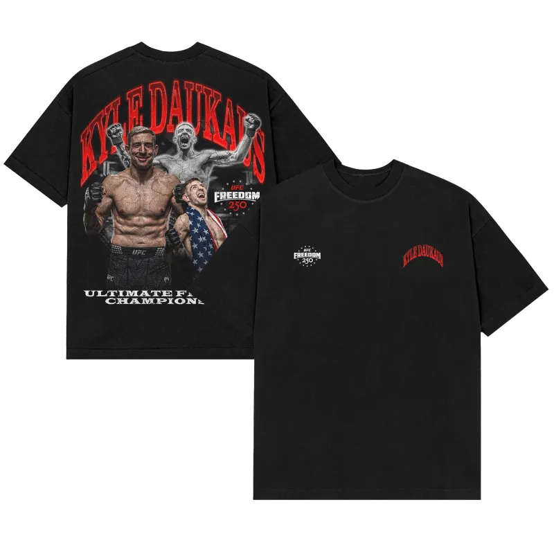 Men's  Black Kyle Daukaus UFC Freedom 250 T-Shirt made by UFC