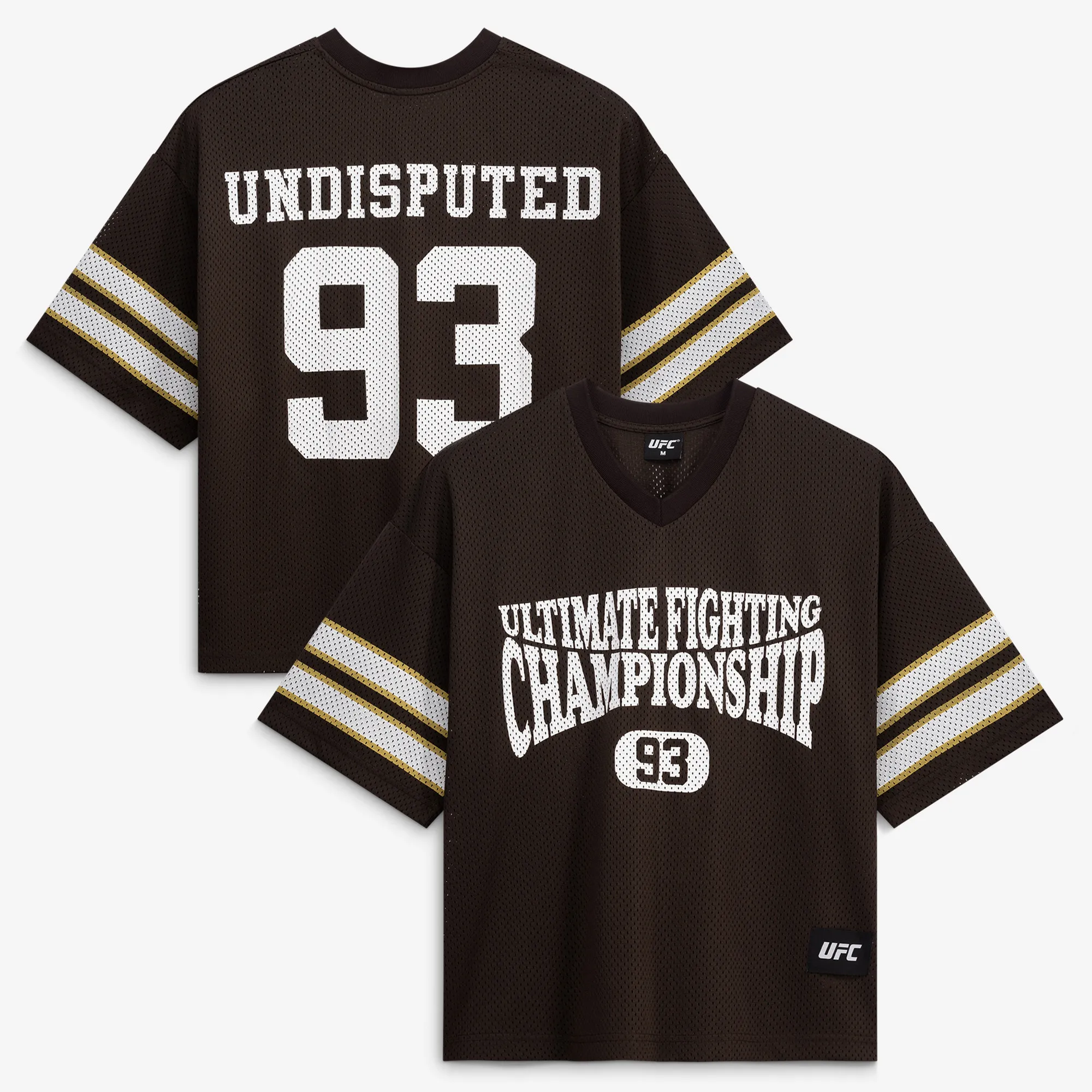 Men's Brown UFC Staple V-Neck Mesh Jersey sold by UFC