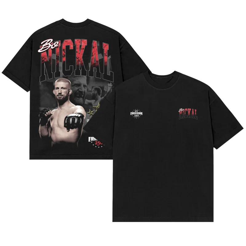 Men's Black Bo Nickal UFC Freedom 250 T-Shirt made by UFC