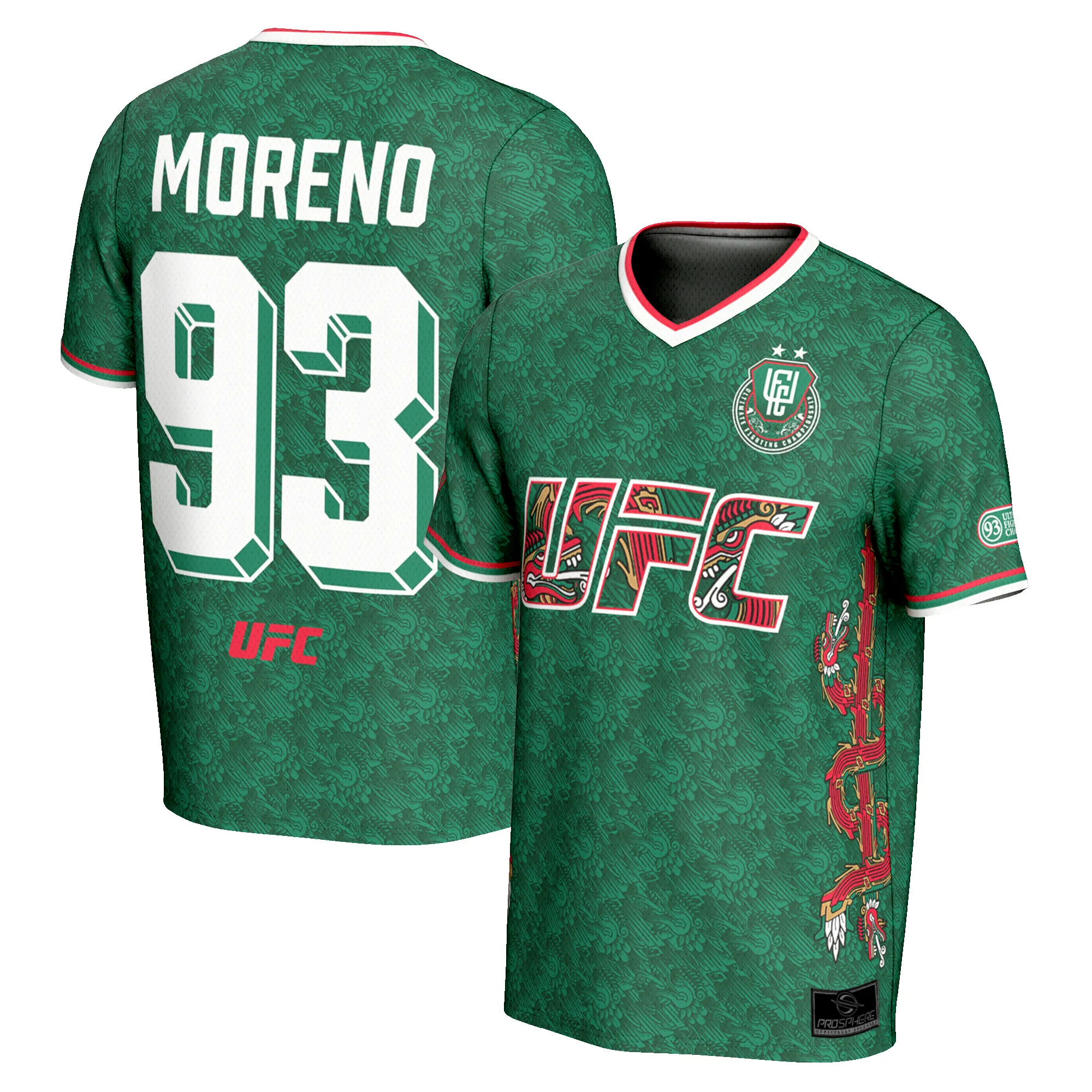 Unisex Brandon Moreno ProSphere Green UFC Unrivaled Soccer Jersey sold by UFC