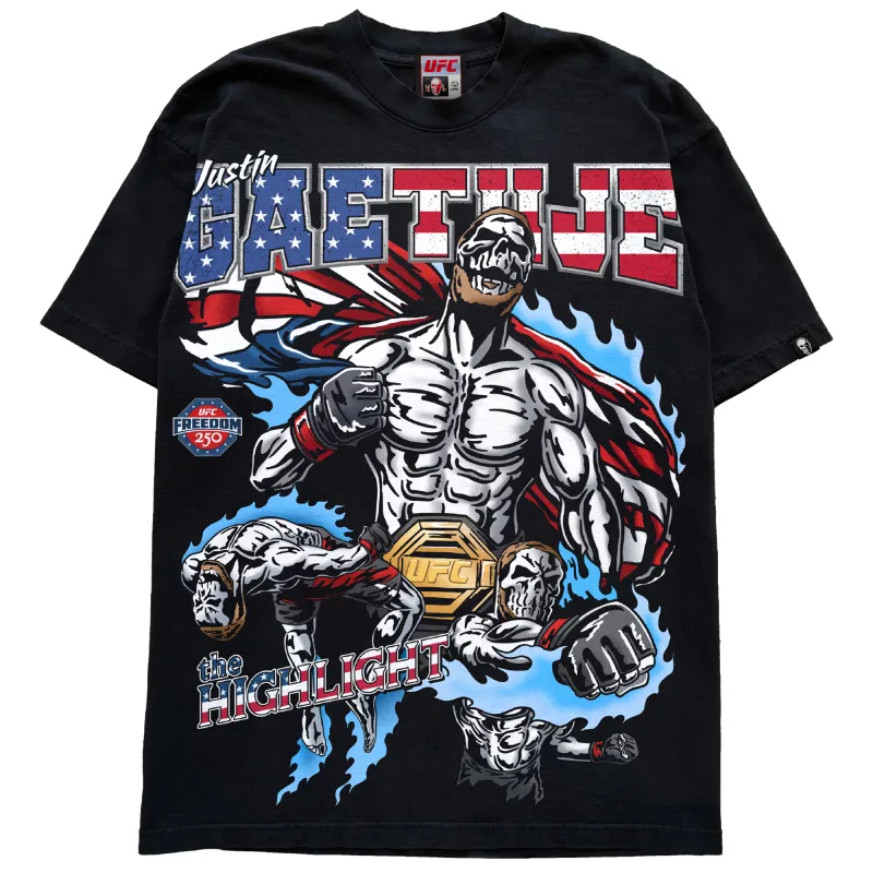 Men's Warren Lotas Black Justin Gaethje The Highlight T-Shirt made by UFC