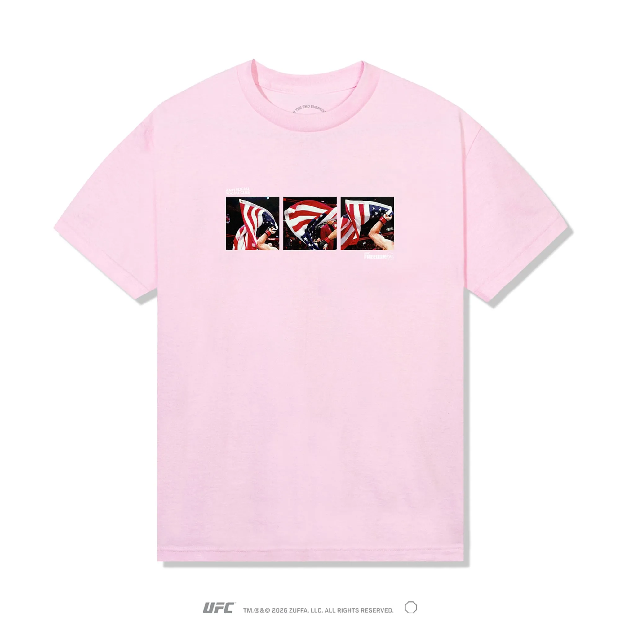 Unisex ASSC Americana Feat. UFC Freedom 250 Light Pink Waving Flag T-Shirt sold by UFC