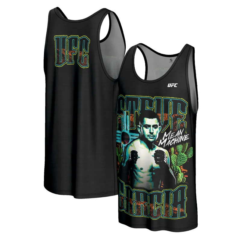 Men's ProSphere Black Steve Garcia UFC Fighter Collection Tank Top made by UFC
