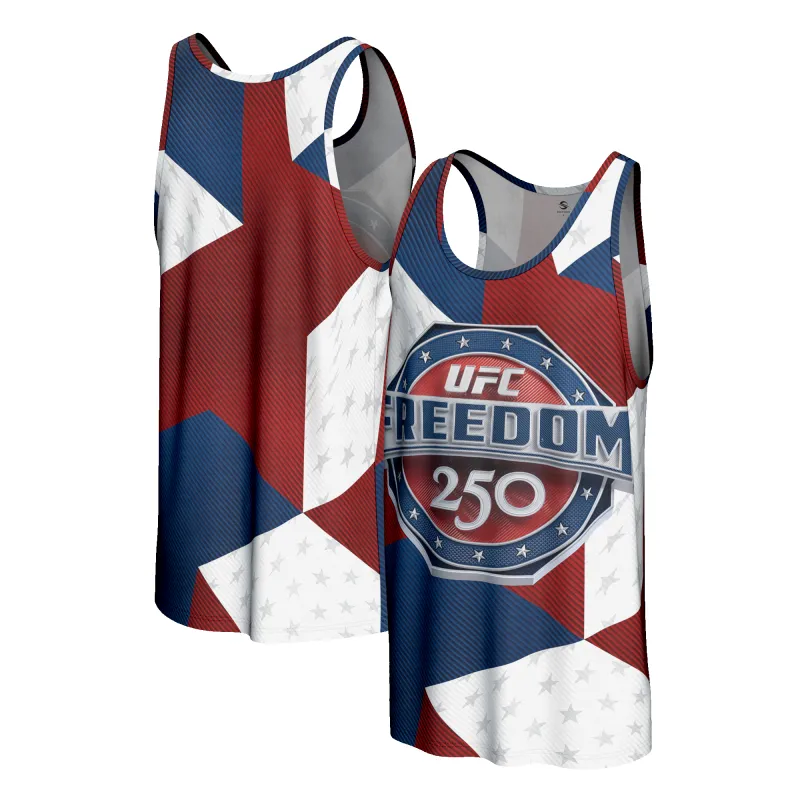 Men's ProSphere Red UFC Freedom 250 Tank Top made by UFC