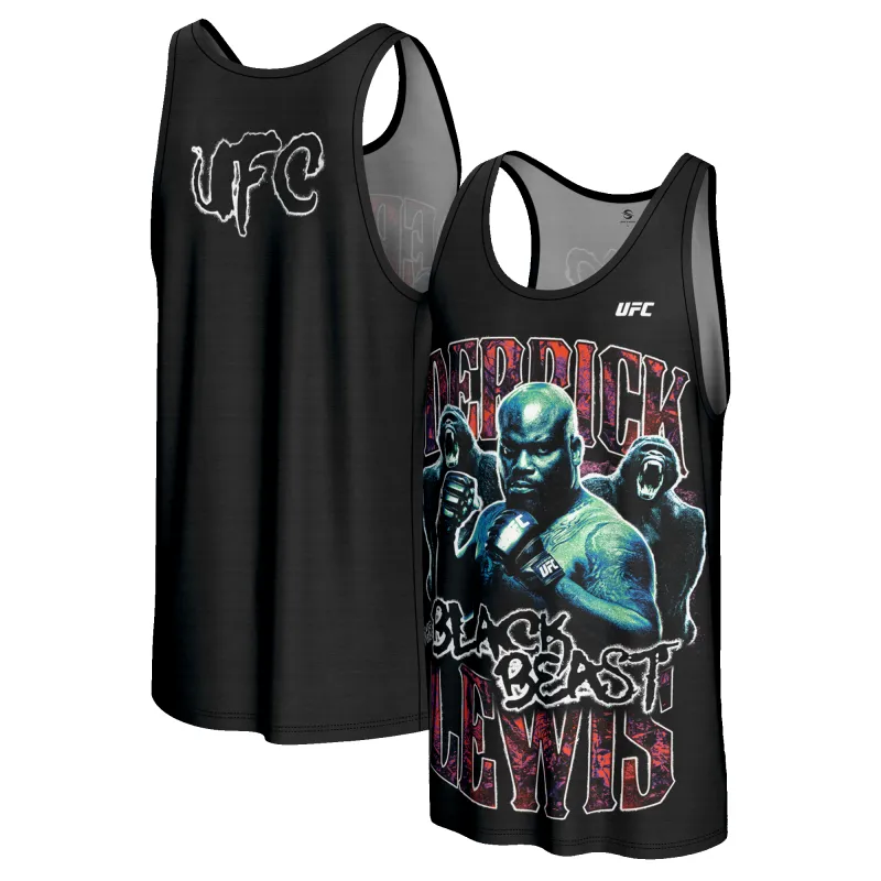 Men's ProSphere Black Derrick Lewis UFC Fighter Collection Tank Top made by UFC