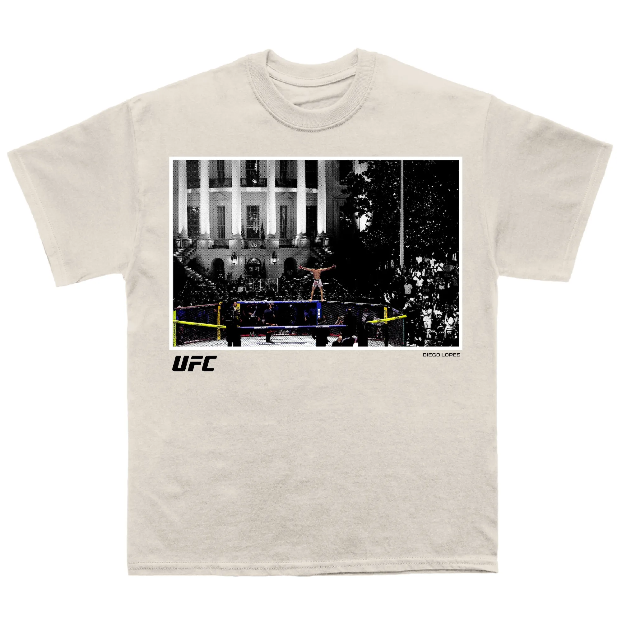Men's UFC White Diego Lopes Freedom 250 Victory Boxy T-Shirt sold by UFC