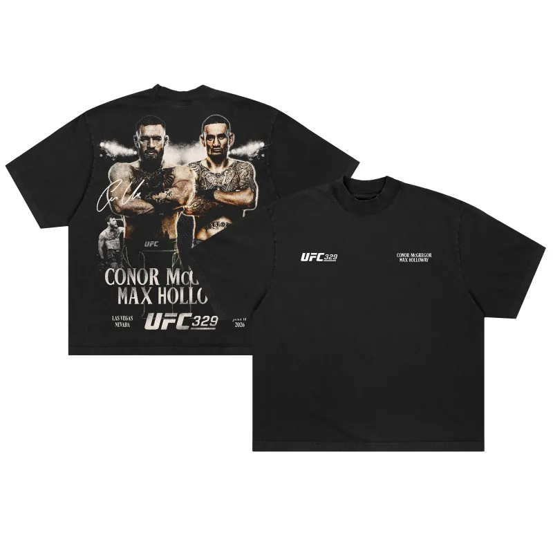 Men's Black UFC 329: McGregor vs. Holloway 2 Matchup T-Shirt made by UFC