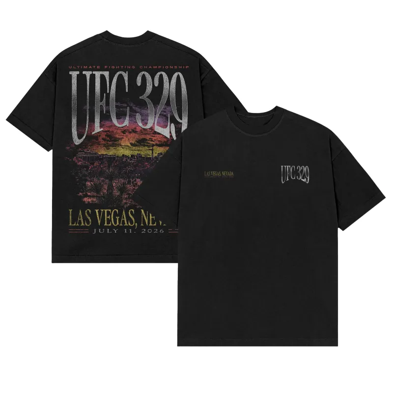 Men's Black UFC 329: McGregor vs. Holloway 2 Landscape T-Shirt made by UFC
