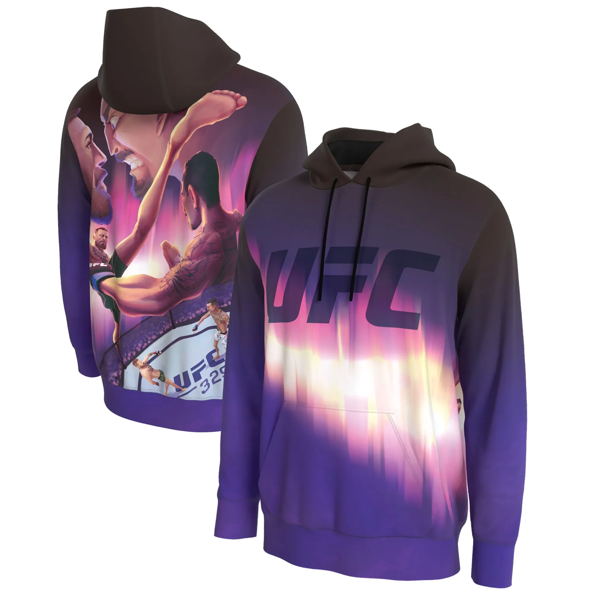 Men's ProSphere Purple UFC 329: McGregor vs. Holloway 2 Artist Series Hoodie sold by UFC