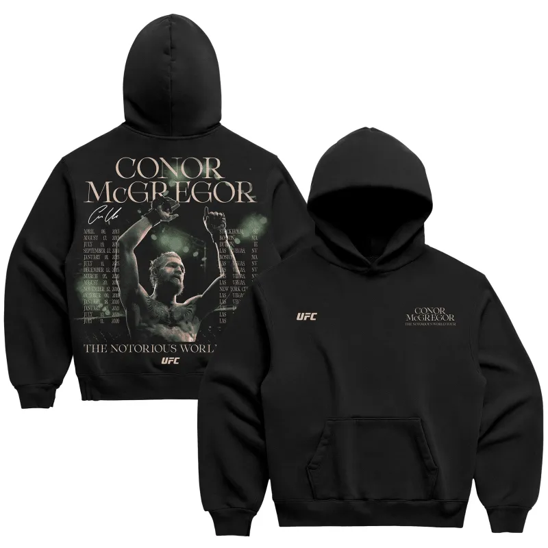 Men's UFC Black Conor McGregor World Tour Hoodie made by UFC
