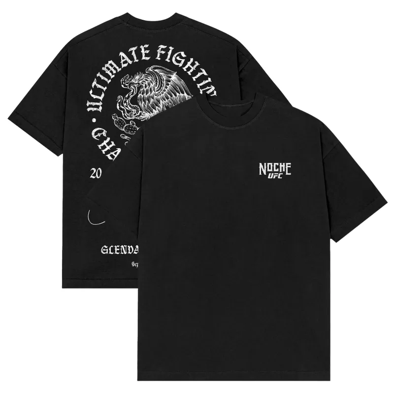 Men's Black Noche UFC Glendale Relaxed Boxy T-Shirt made by UFC