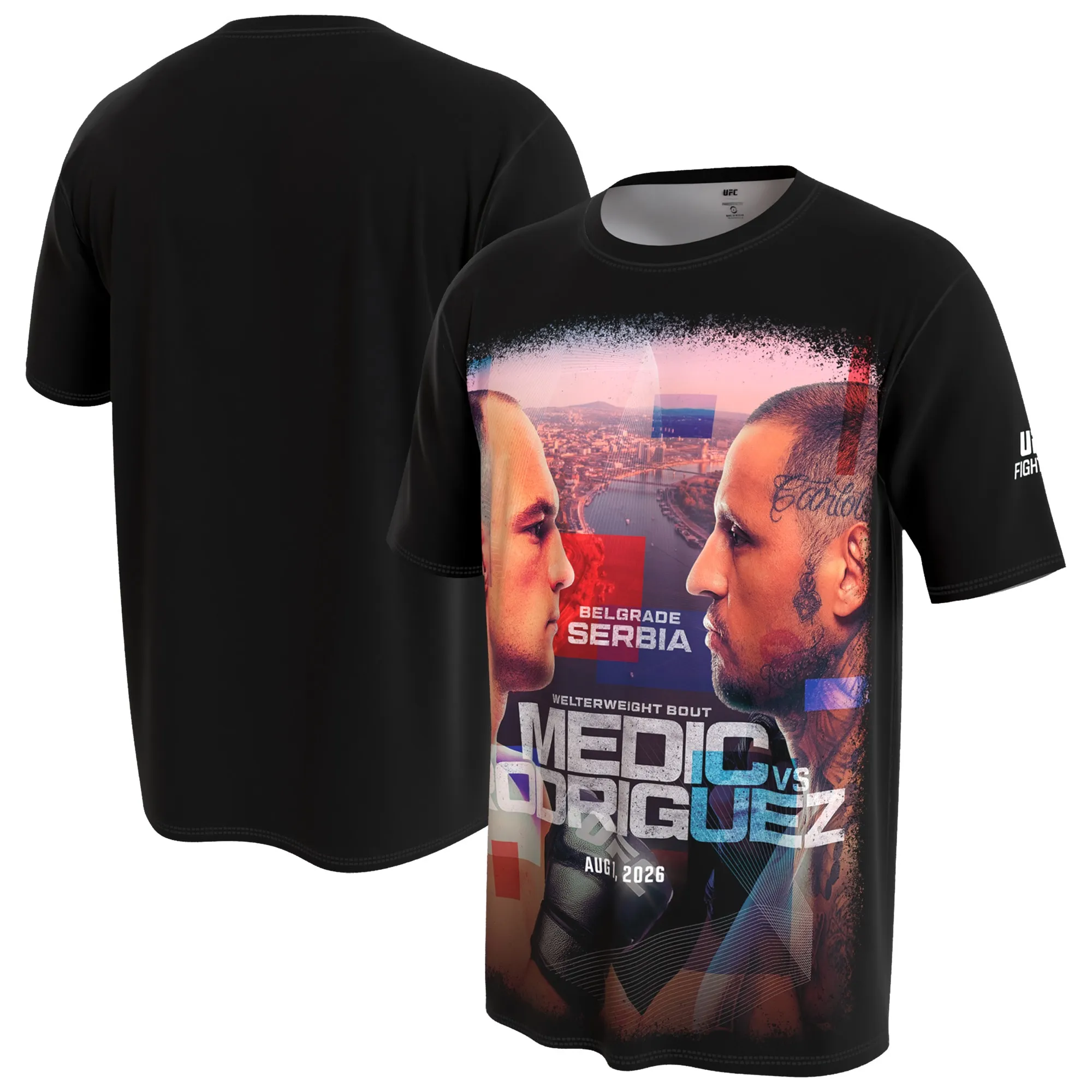 Men's ProSphere Black UFC Medic vs. Rodriguez Fight Night T-Shirt sold by UFC