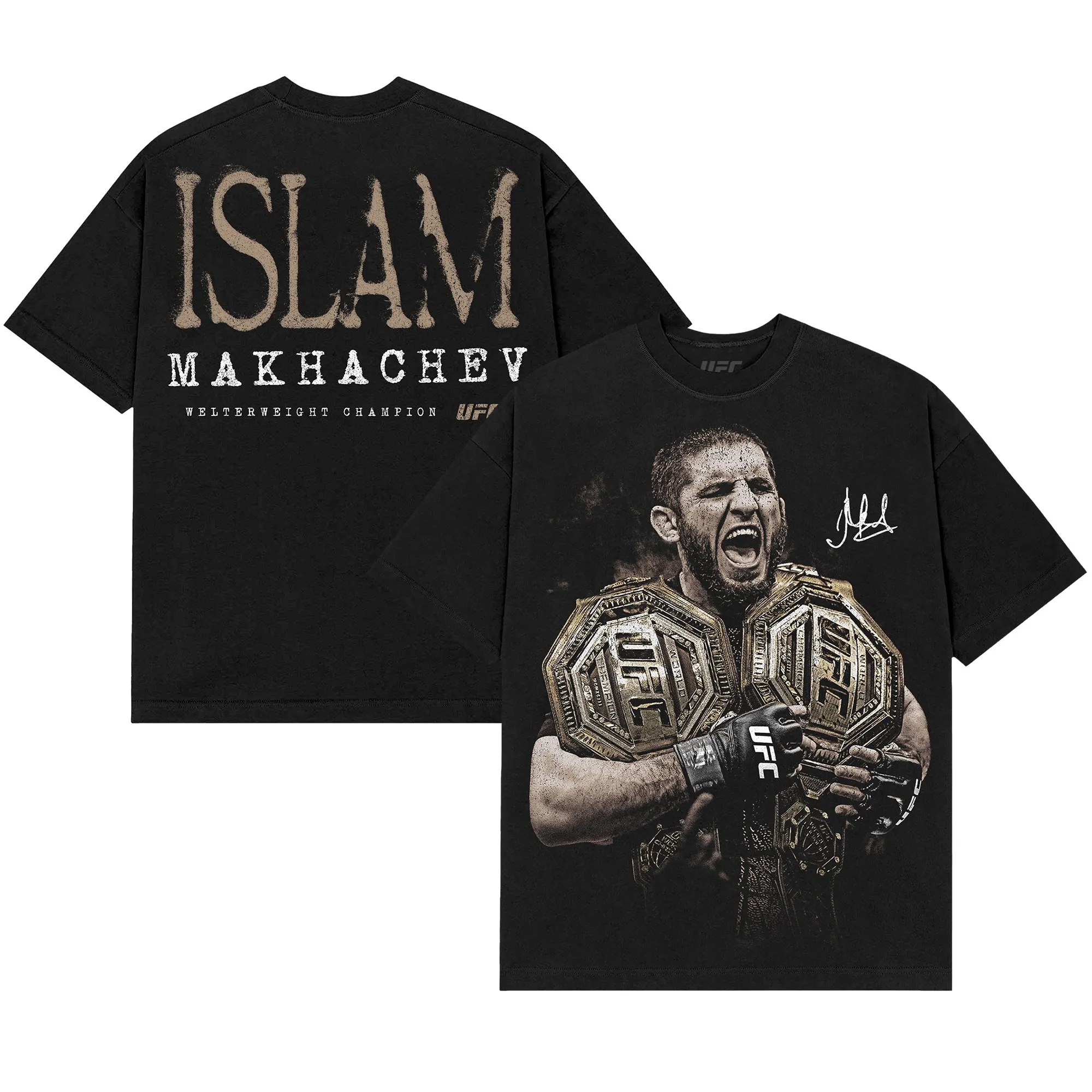 Men's UFC Black Islam Makhachev T-Shirt sold by UFC