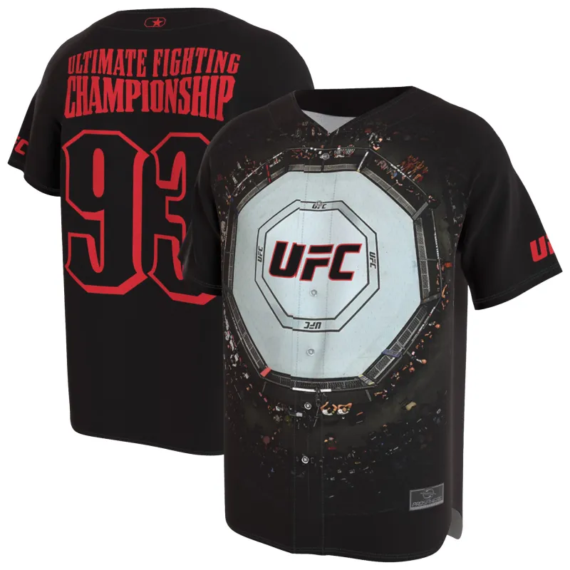 Unisex ProSphere Black UFC Bird's Eye View Baseball Fashion Jersey made by UFC