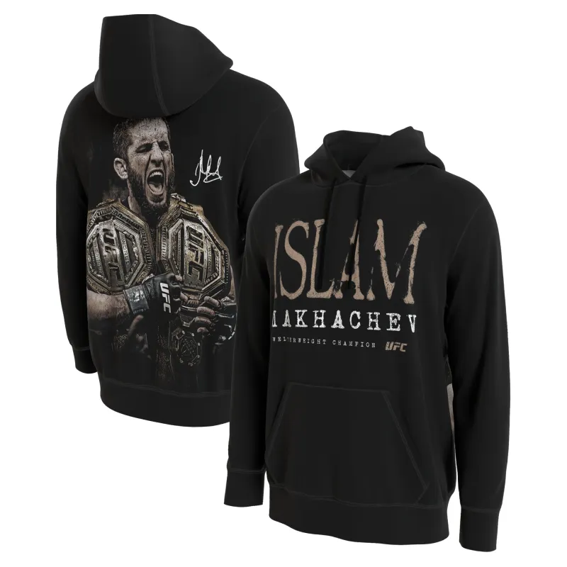 Men's ProSphere Black Islam Makhachev UFC Welterweight Champion Hoodie made by UFC