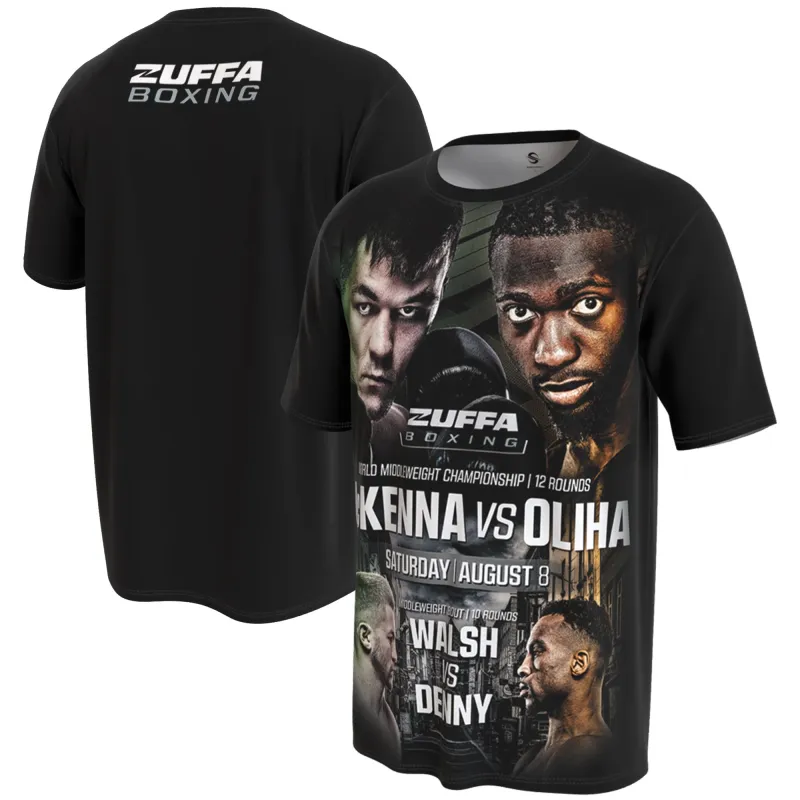 Men's ProSphere Black Zuffa Boxing 10 Fight Poster T-Shirt made by UFC