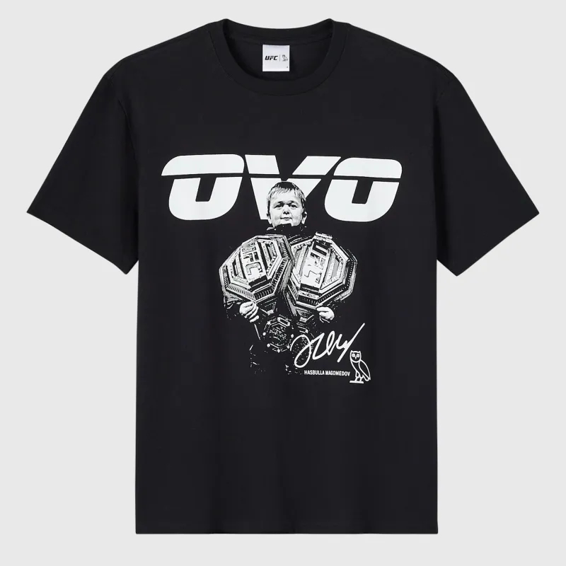 Men's OVO x UFC Black Hasbulla Graphic T-Shirt made by OVO