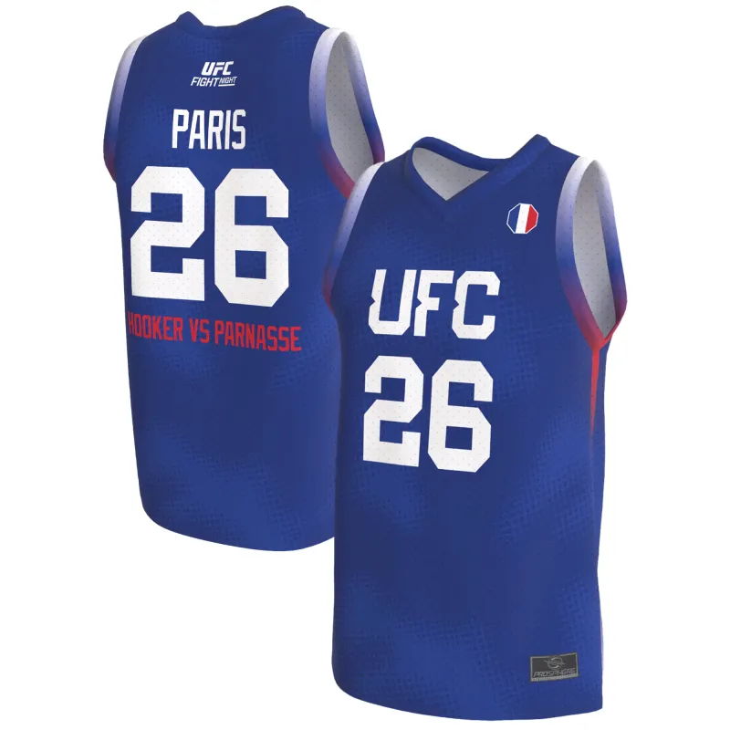 Unisex ProSphere Blue UFC Fight Night Paris Basketball Jersey made by UFC