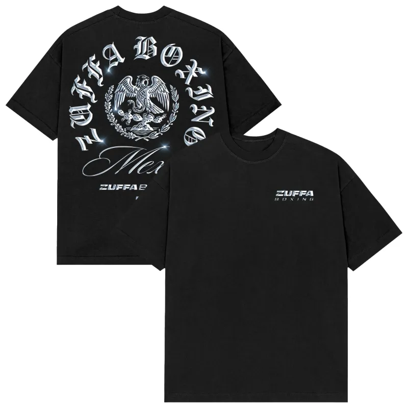 Men's Black Zuffa Boxing Chrome Eagle T-Shirt made by UFC