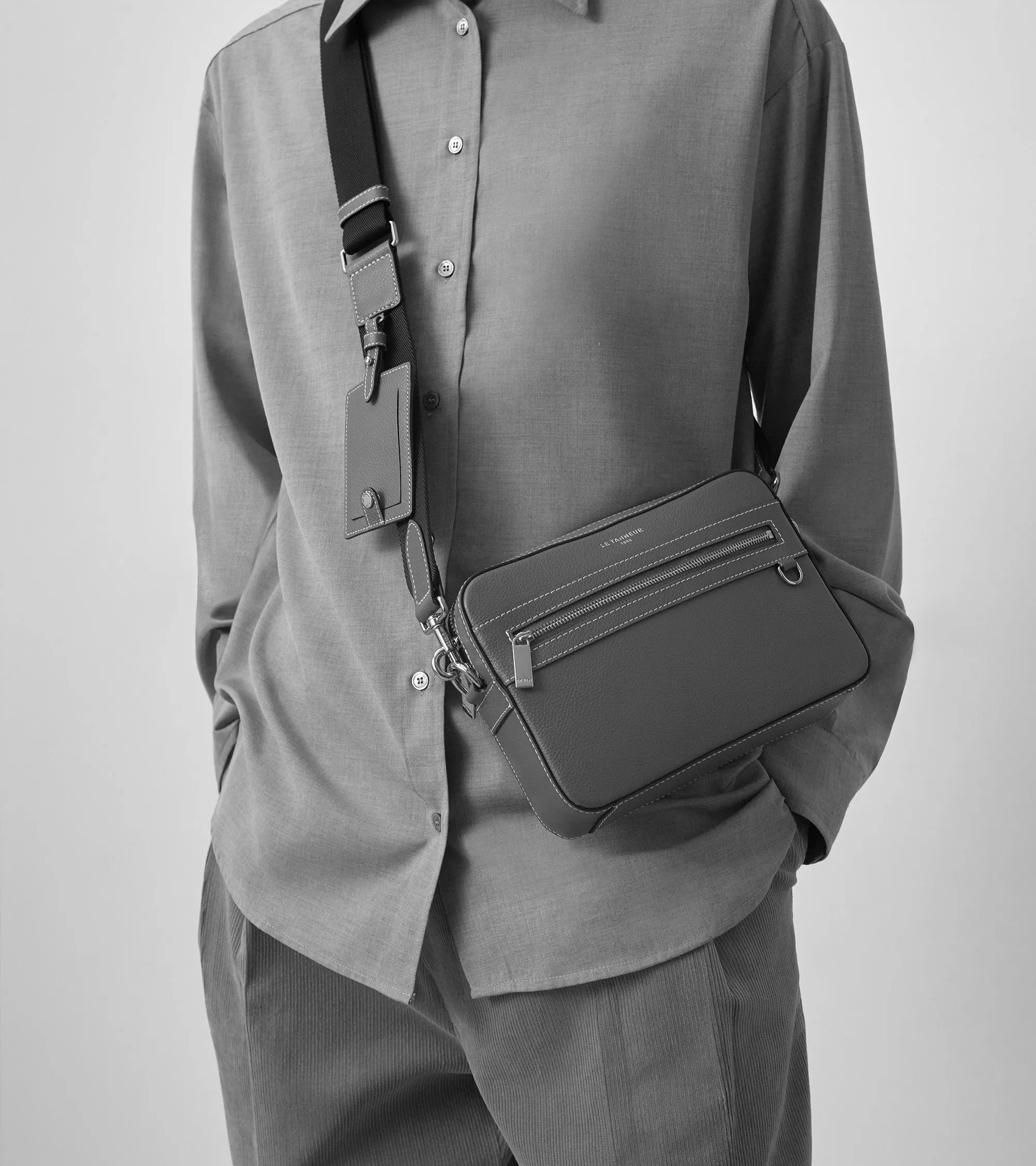 Emile small shoulder bag in grained leather sold by Le Tanneur product image thumbnail 2
