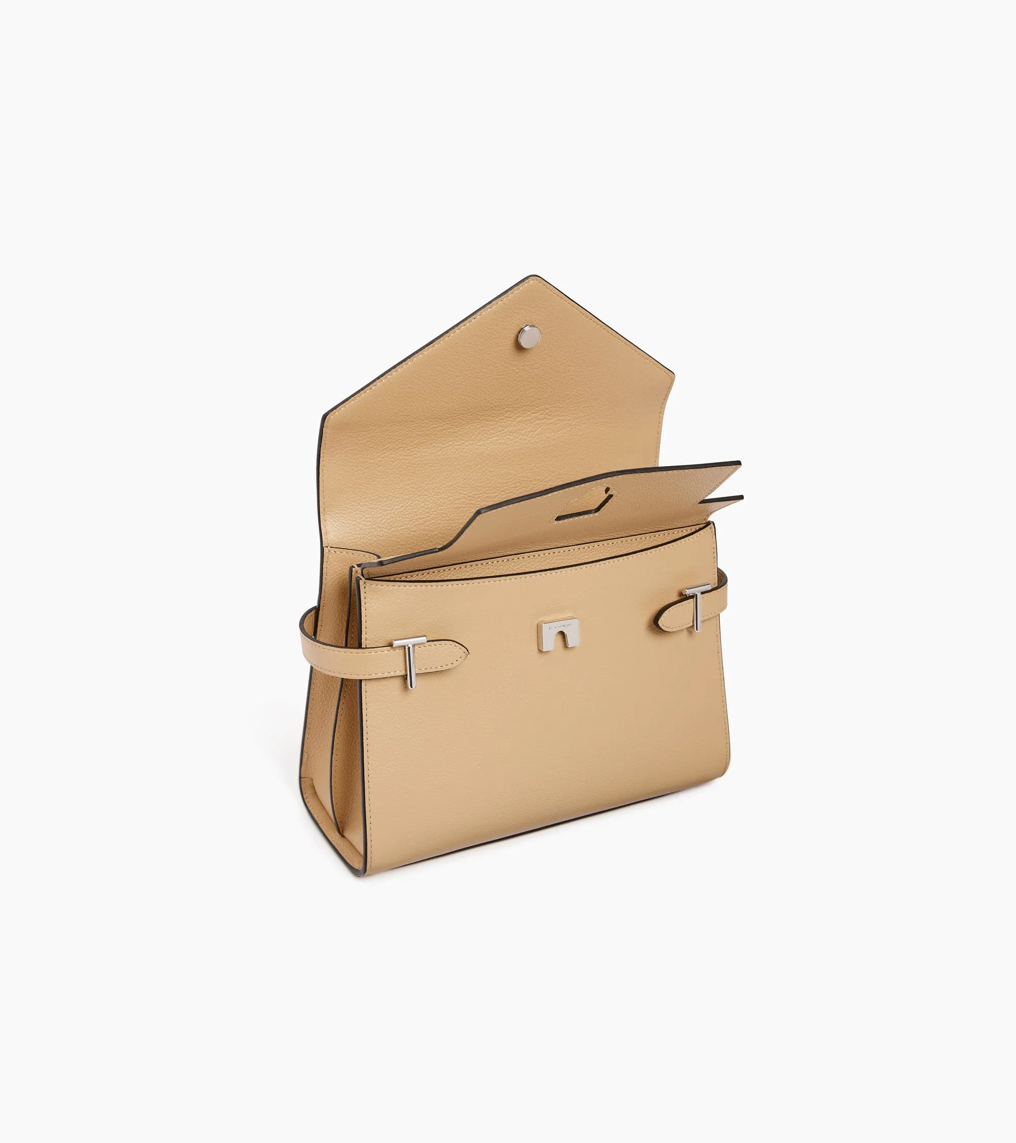 Emilie medium handbag with double flap in grained leather sold by Le Tanneur product image thumbnail 5