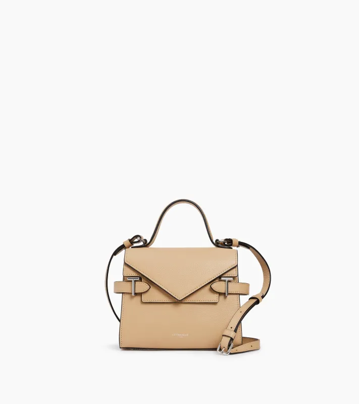 Emilie small handbag with double flap in grained leather sold by Le Tanneur