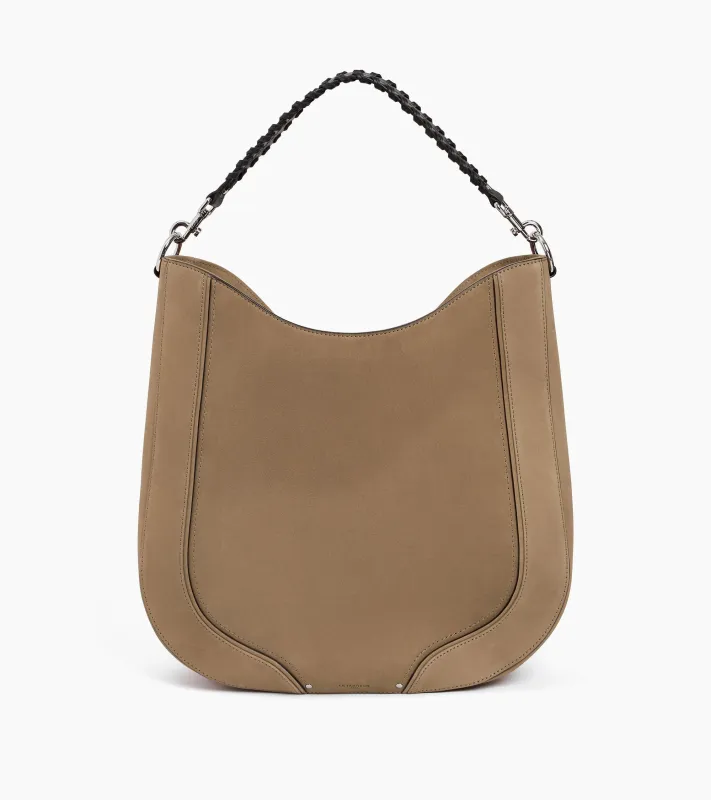 Ella medium hobo bag in smooth leather and nubuck sold by Le Tanneur
