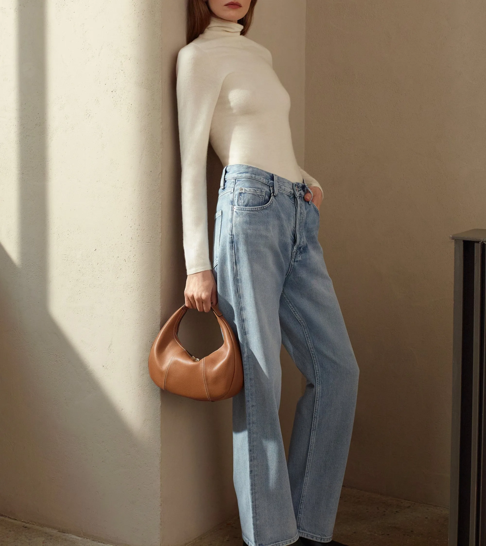 Small Hobo Bag in grained leather sold by Le Tanneur product image thumbnail 2