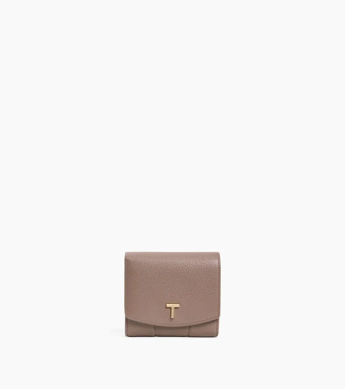 Romy flap wallet in grained leather sold by Le Tanneur