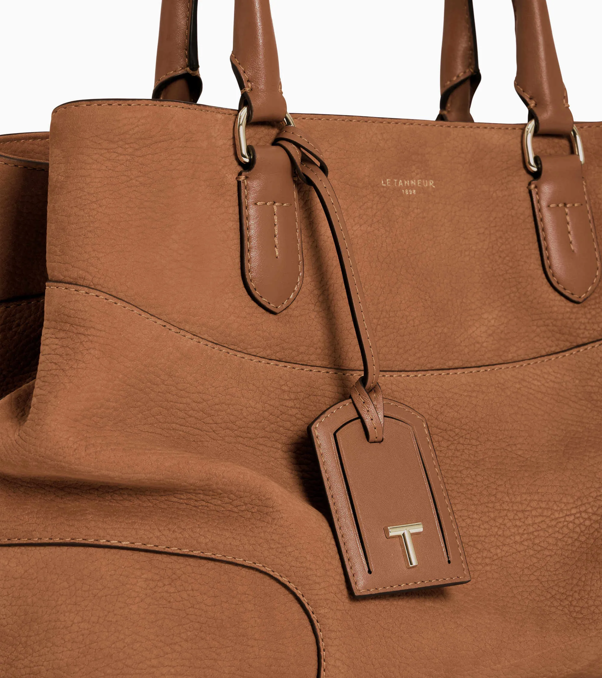 Romy large handbag in grained nubuck leather sold by Le Tanneur product image thumbnail 3