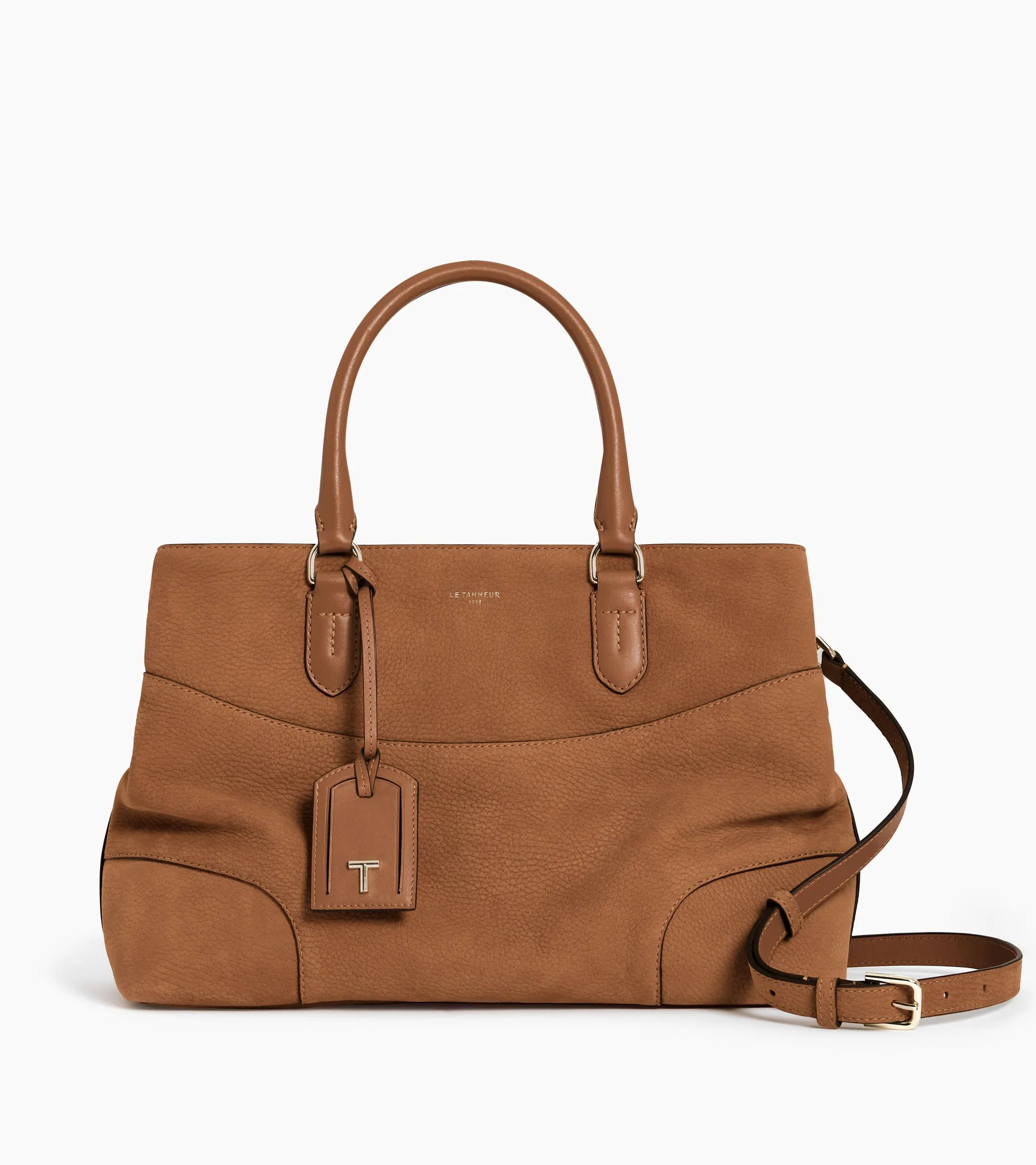 Romy large handbag in grained nubuck leather sold by Le Tanneur