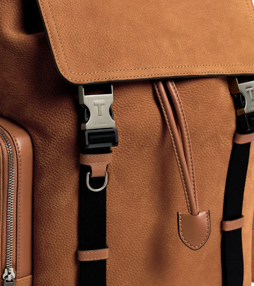 Maurice backpack in grained nubuck leather with a flap sold by Le Tanneur product image thumbnail 3