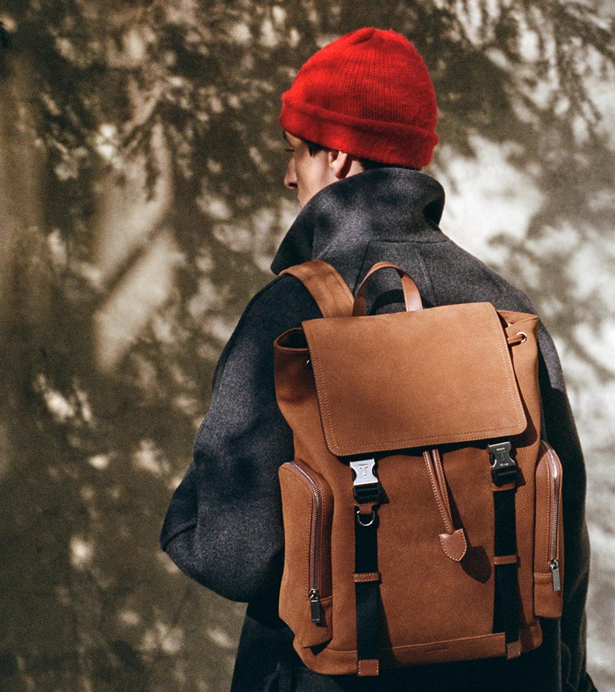 Maurice backpack in grained nubuck leather with a flap sold by Le Tanneur product image thumbnail 2