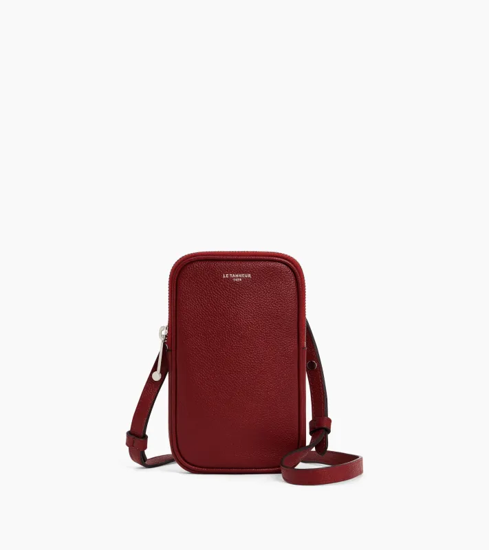 Phone case in grained leather sold by Le Tanneur
