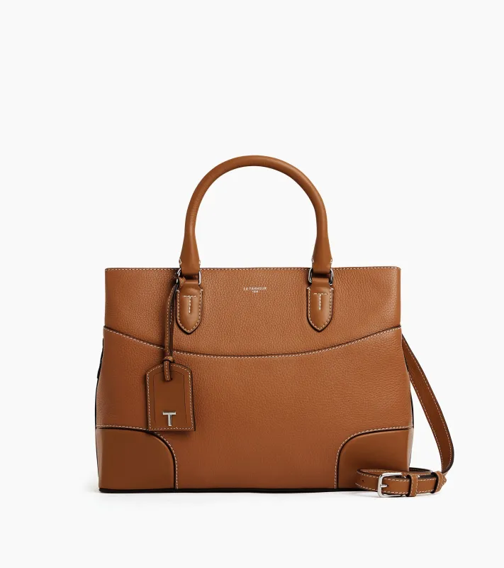 Romy large handbag in smooth grained leather sold by Le Tanneur