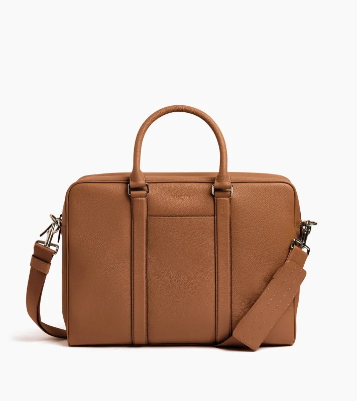 Charles 15" briefcase in grained leather medium size sold by Le Tanneur