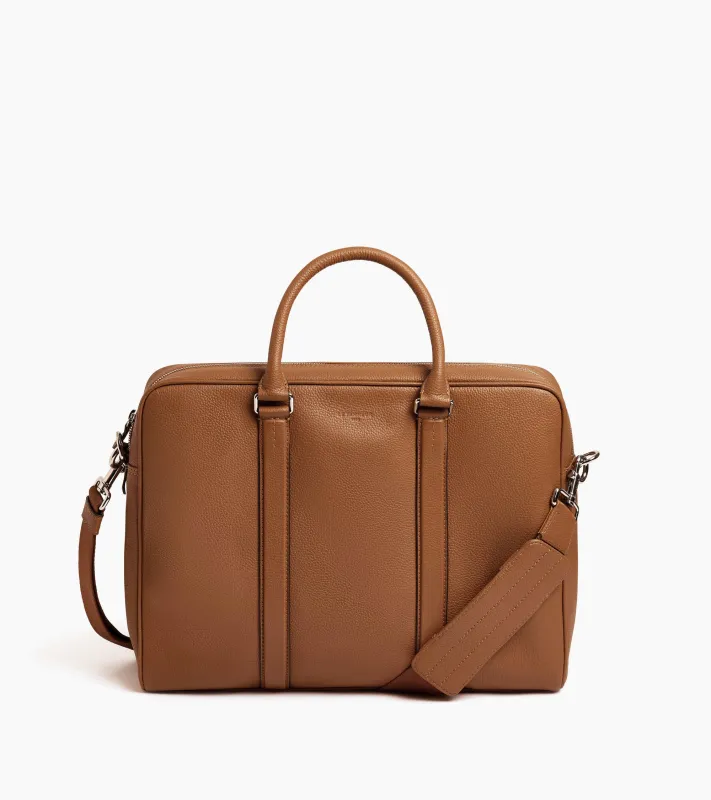 Charles 15" briefcase in grained leather small size sold by Le Tanneur
