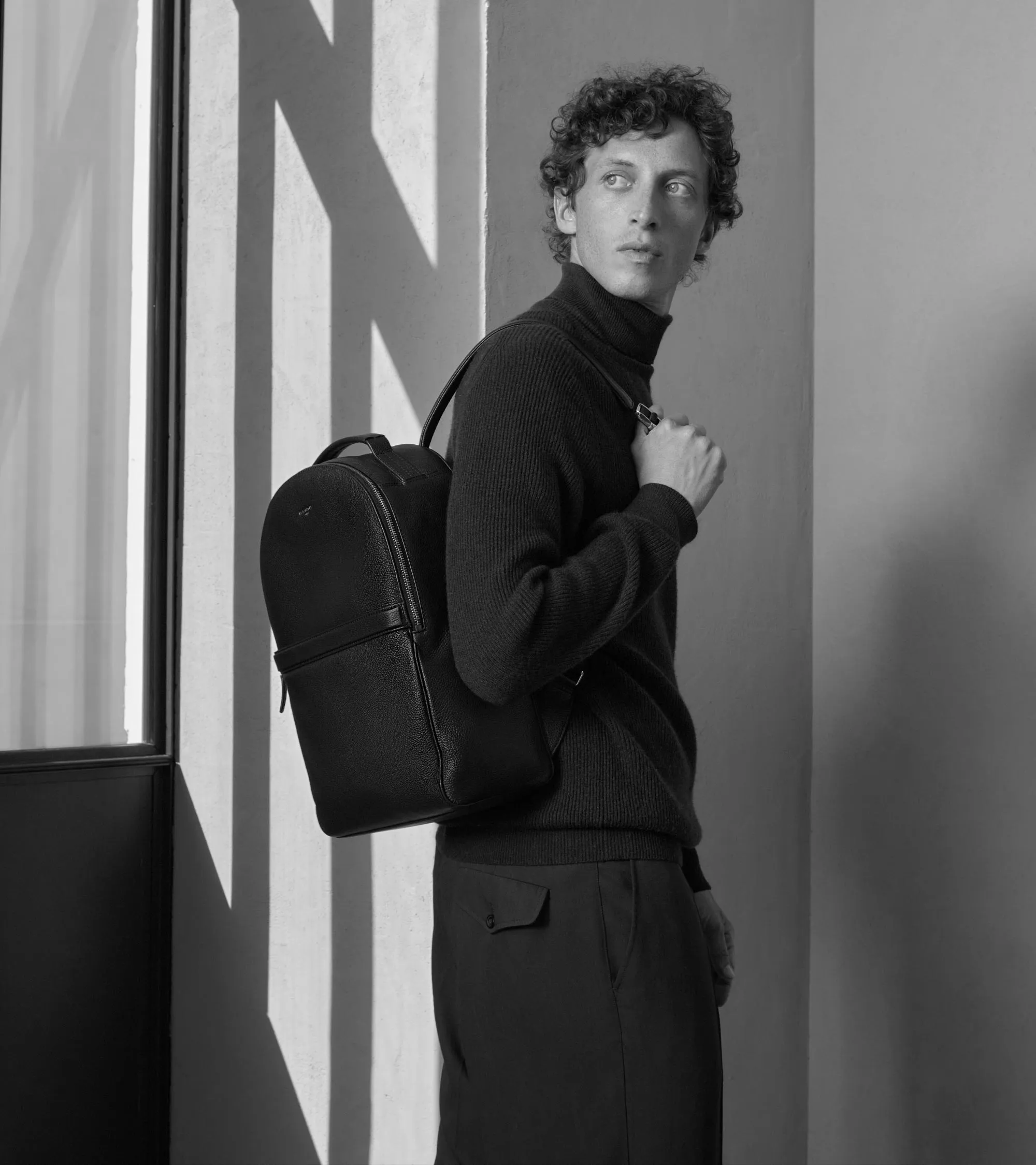 Charles zippered backpack in grained leather sold by Le Tanneur product image thumbnail 2